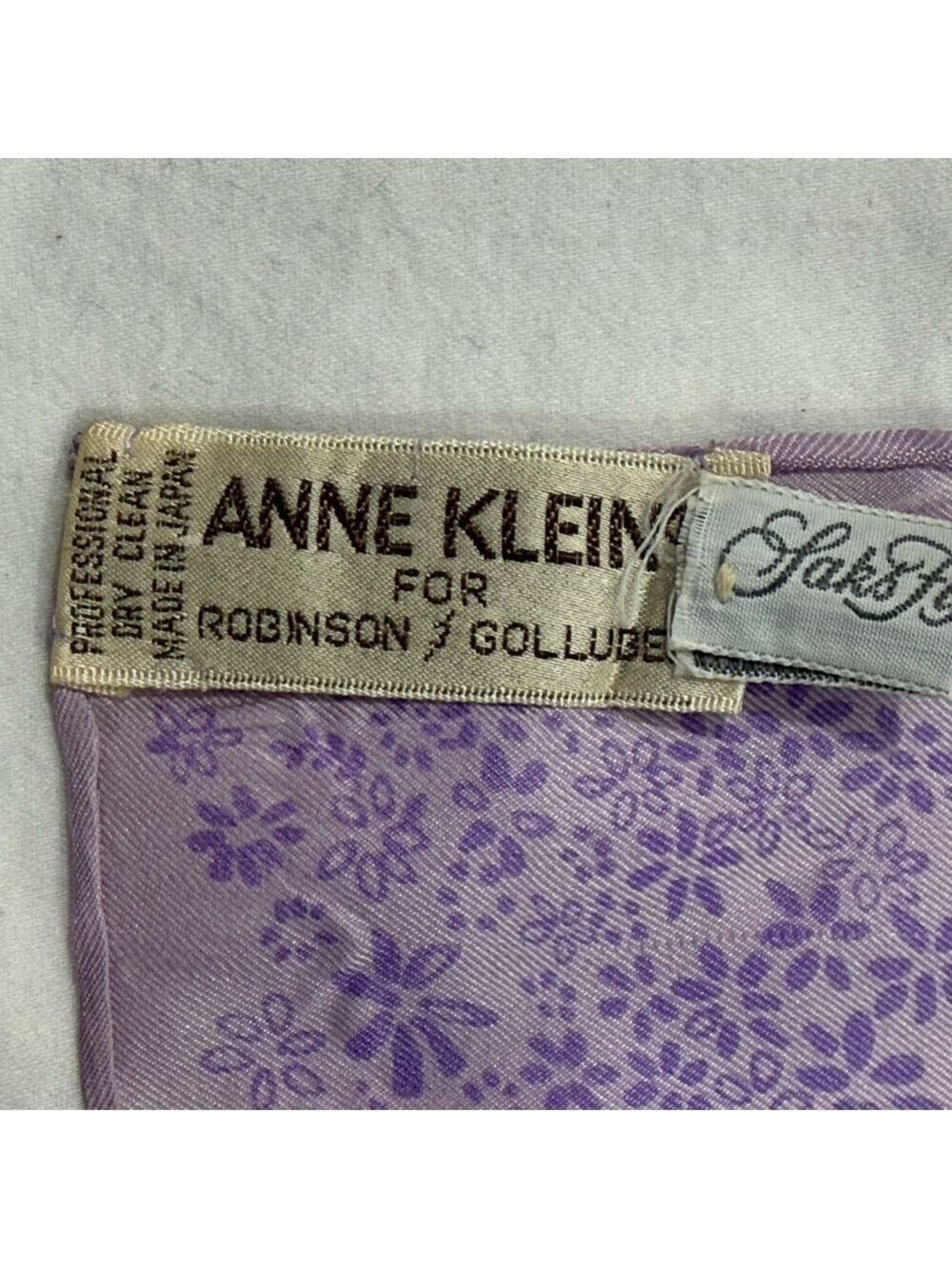 Anne Klein x Saks Fifth Avenue Purple Floral Border Scarf - Picture 4 of 8